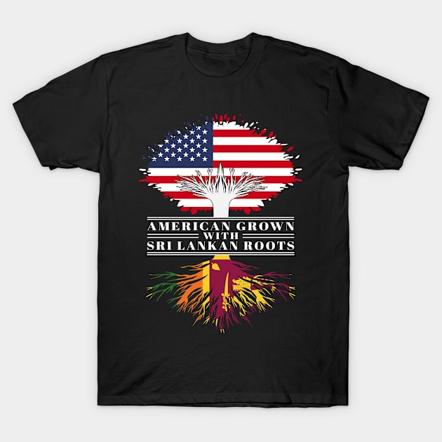 American Grown With Sri Lankan Roots Us Sri Lanka Flag Tree T-Shirt by BramCrye